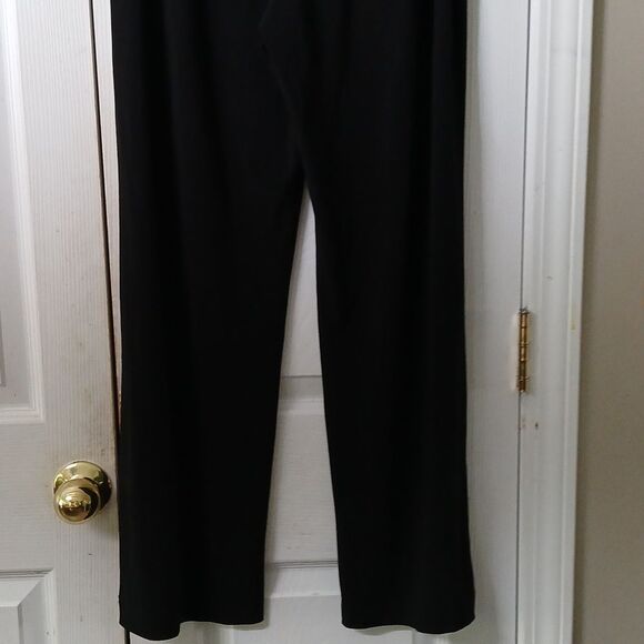 K Studio Collection black straight leg elastic back business casual pants Sz 8 - Picture 5 of 7